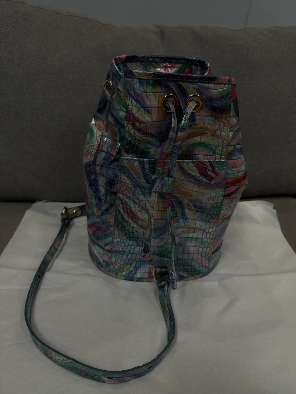 Brahmin Iridescent Multicolor Backpack with Matching Wallet